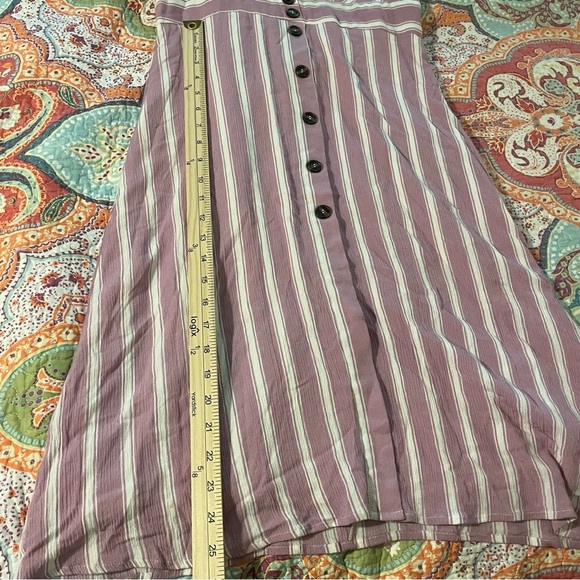 Lulu's Mauve Striped Button-Down Midi Dress - Picture 6 of 8
